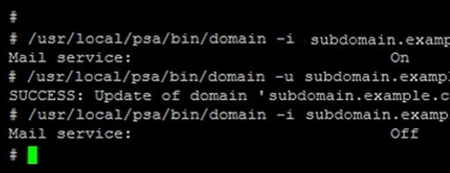 Deactivating Mail on a Domain in Plesk